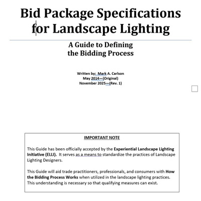Bid Package Specification for Landscape Lighting