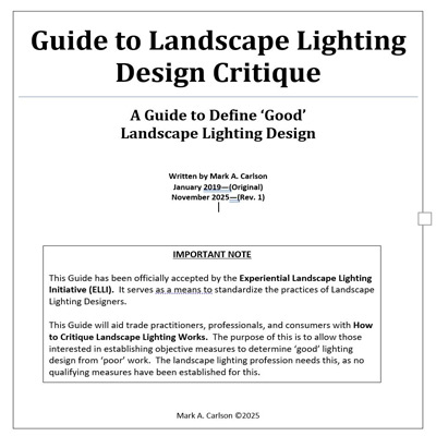 Guide  to Landscape Lighting Design Critique